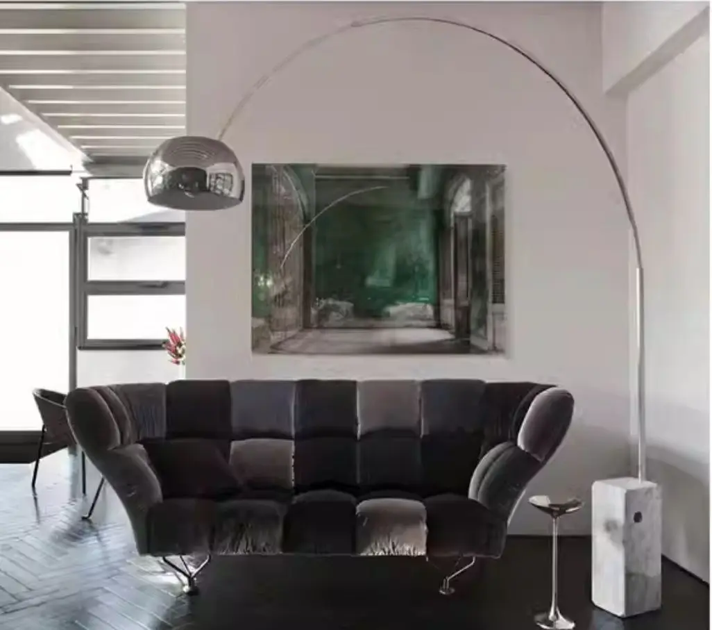 Italian lattice elements fashion casual backrest sofa exhibition hall living room tall modern creative design sofa