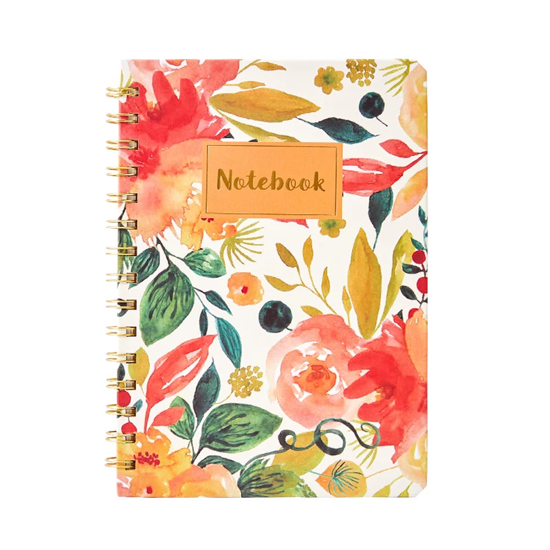 Customized Color printing gold stamping LOGO coil book Double gummed notebook 80 page plan book customizable notebook