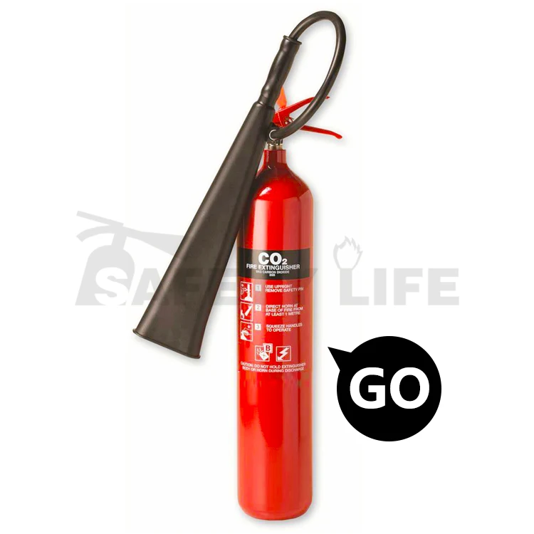 ISO carbon steel 2kg 3kg and 5kg carbon dioxide fire extinguisher with brass valve