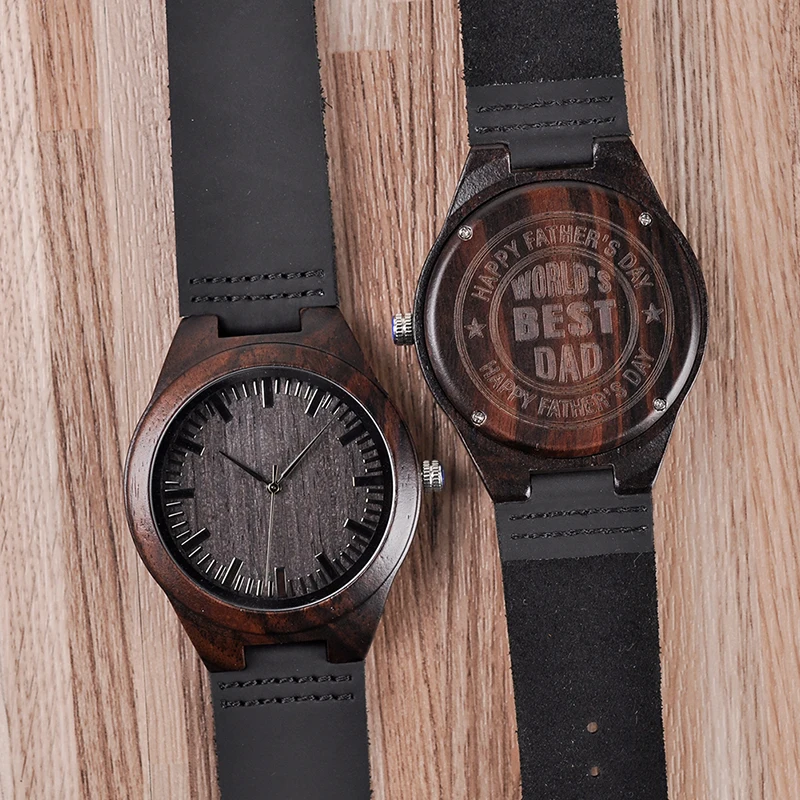 handmade high quality wholesale cheap custom wood wrist watch face buckle back cover box wooden watches for men and women