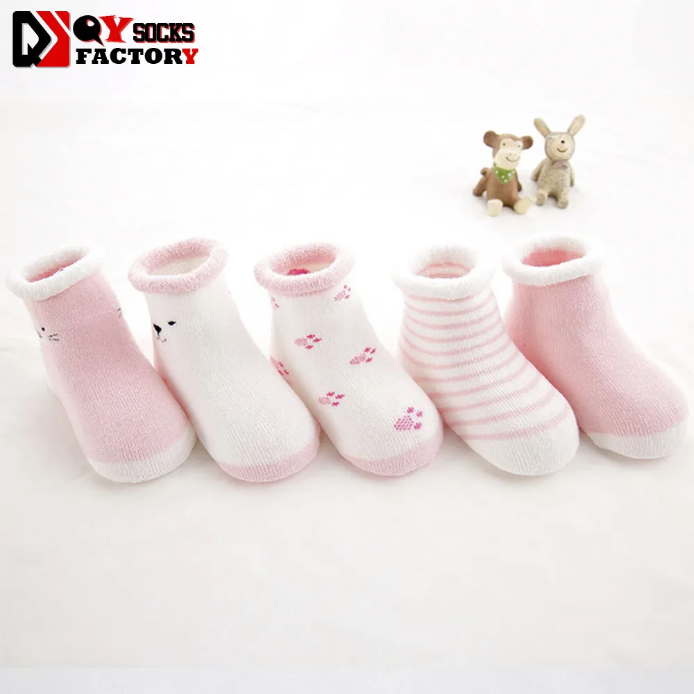 Custom Soft Cotton Kids Cartoon Terry Socks Keep Warm Baby Winter Terry Loop Socks