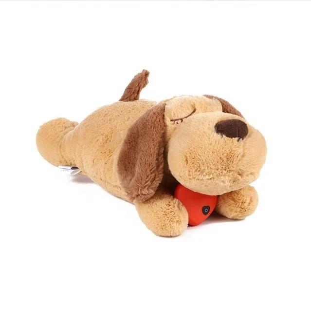 45cm Heartbeat Puppy Plush Dog Toy with Warmer Bag Pet Soft Anxiety Puppy Relief Toy for Puppy Dogs