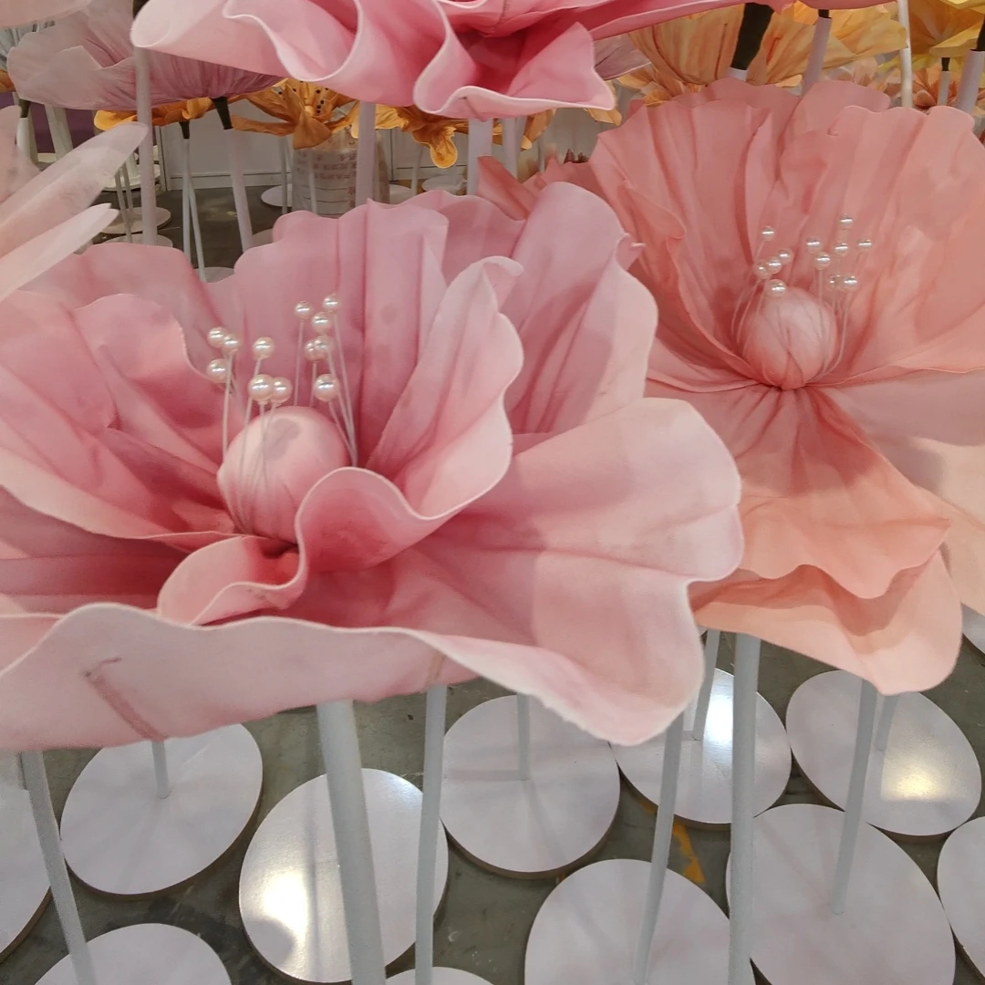 Wholesale Giant Foam Peony Wedding Flower Runner with Stem Stand Giant Flowers for Decoration