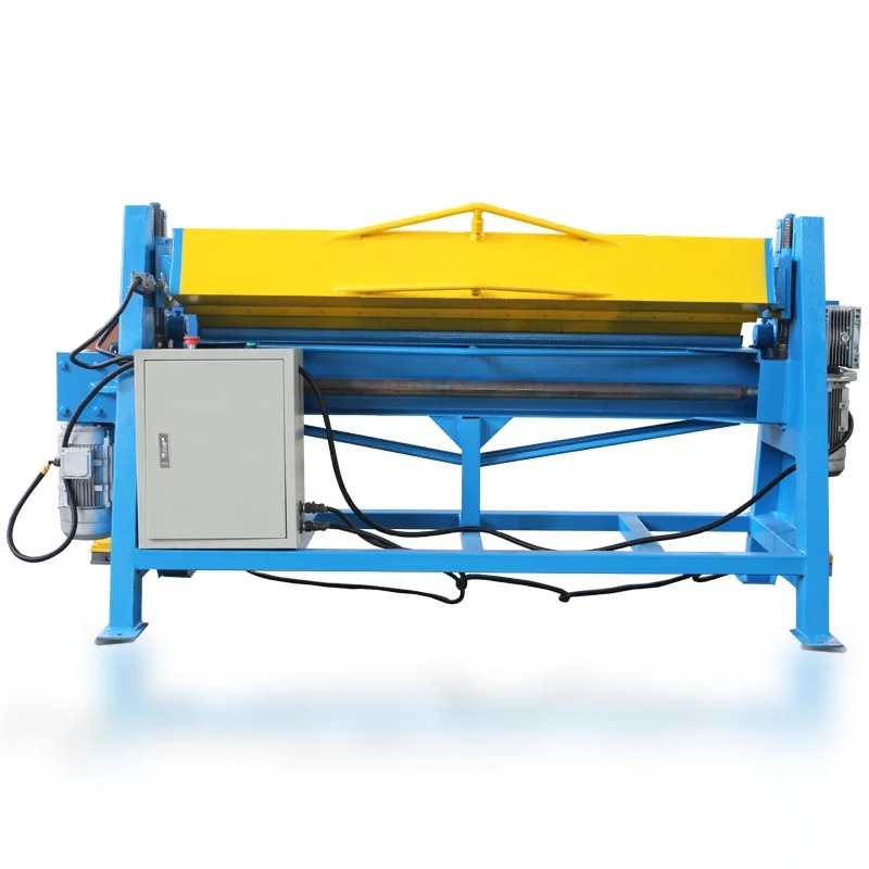 Electrical metal sheet folding machine for steel door line