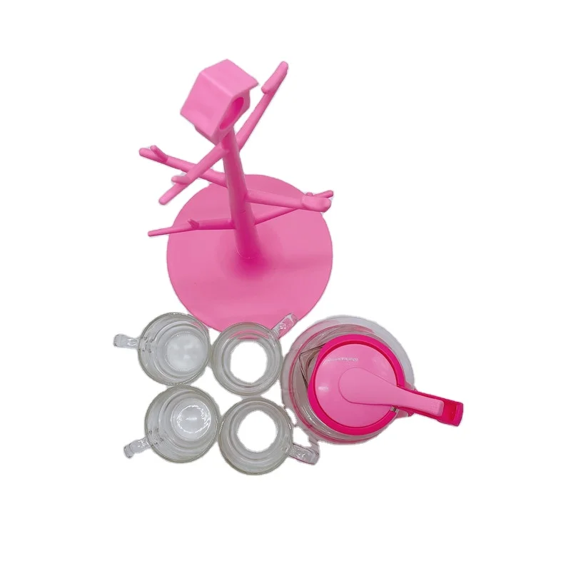 Business gift  6-piece glass kettle glass set  Filterable coffee maker  Have a shelfCan be placed