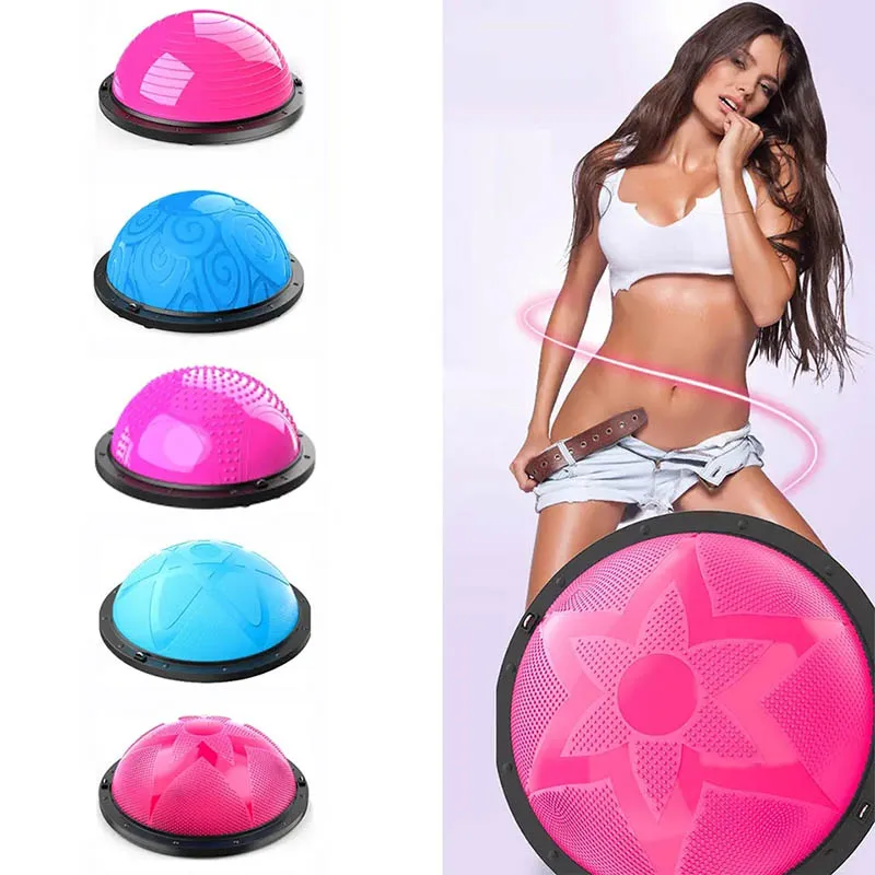 Home Yoga Fitness Balance Exercise Ball With Handle PVC Yoga Half Ball