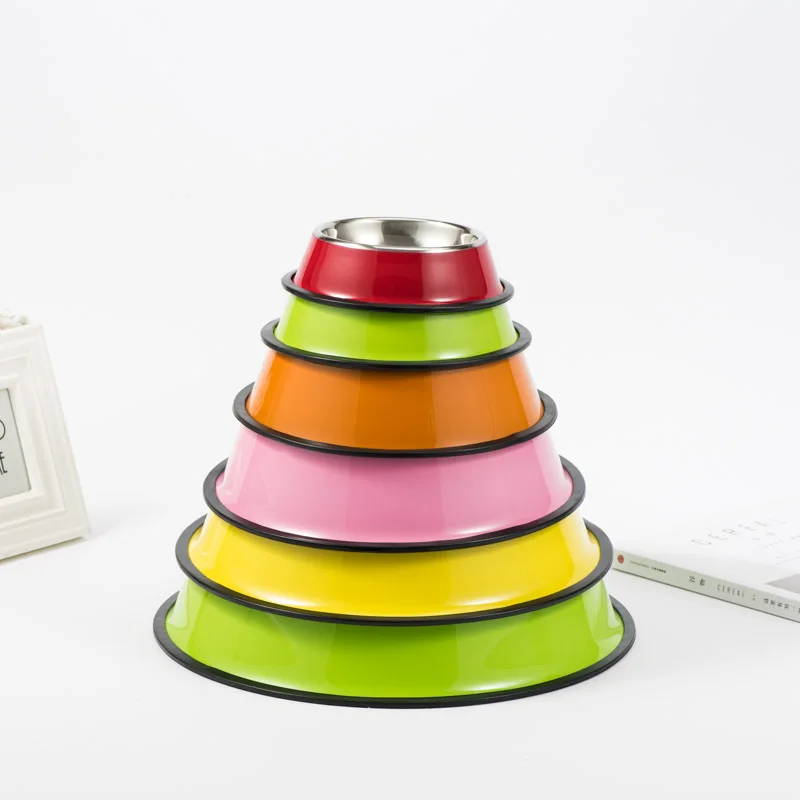 Pet Cat Feeder Eating Food Feeding Water Luxury Designer Dogs Bowls Custom Wholesale Colourful Stainless Steel Metal Dog Bowl