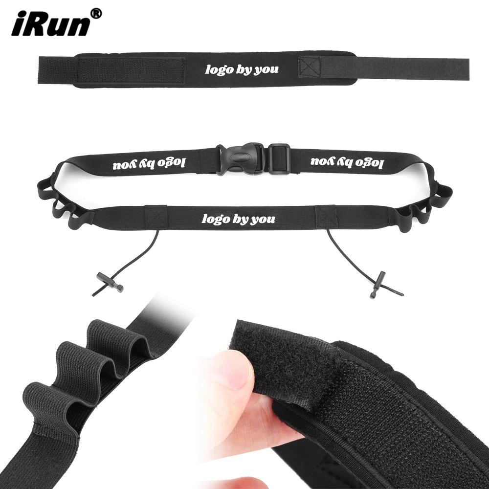 iRun Triathlon Race Number Belt Elastic Custom Printing Marathon Running Race Bib Belt with Timing Chip Band