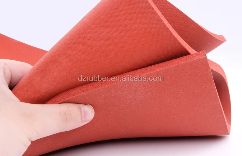 Textured red/black silicone foam sheet