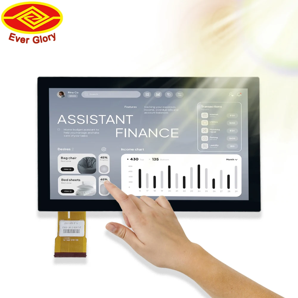 High Brightness 10.6 Inch 16:9 Multi Touch USB EETI TFT Waterproof Pcap Capacitive Touch Screen LCD Module for Industrial Device