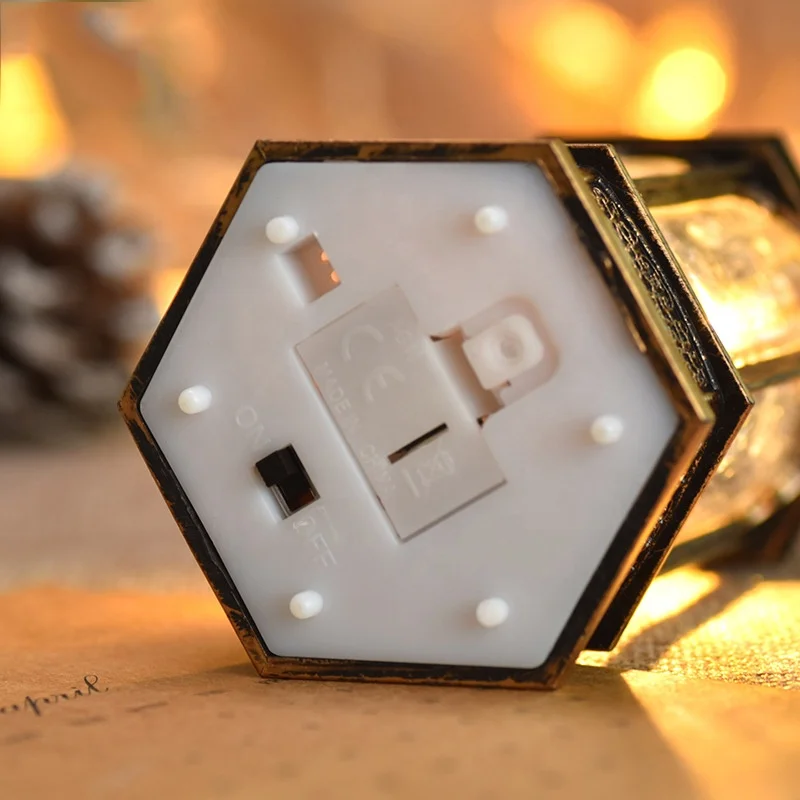Crafts Christmas Wholesale Vintage Festival Hexagonal Water Injection Lamp Decoration Item Party Night Lights Table Decorations