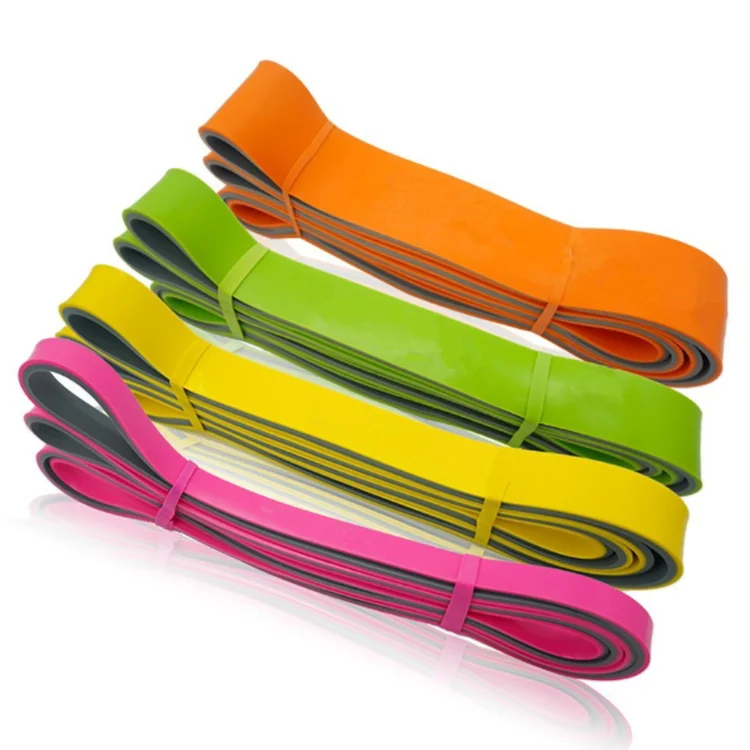 Newest double color Fitness Strength Power Stretch Resistance Pull Up Assist Bands