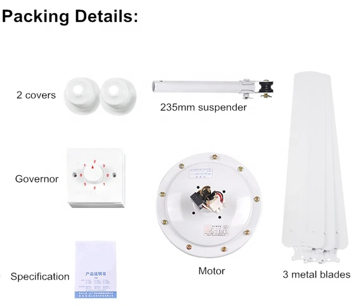 56 inch ceiling fan Modern indoor bedroom living room white air cooling ceiling fan