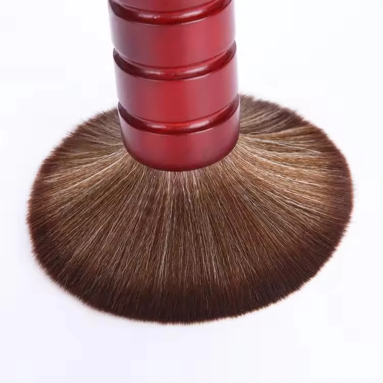 Quality Reliability Soft Barber Cleaning Brush Wood Handle Soft Hair Smooth Fiber Wool Neck Duster Hair Cleaning Brush