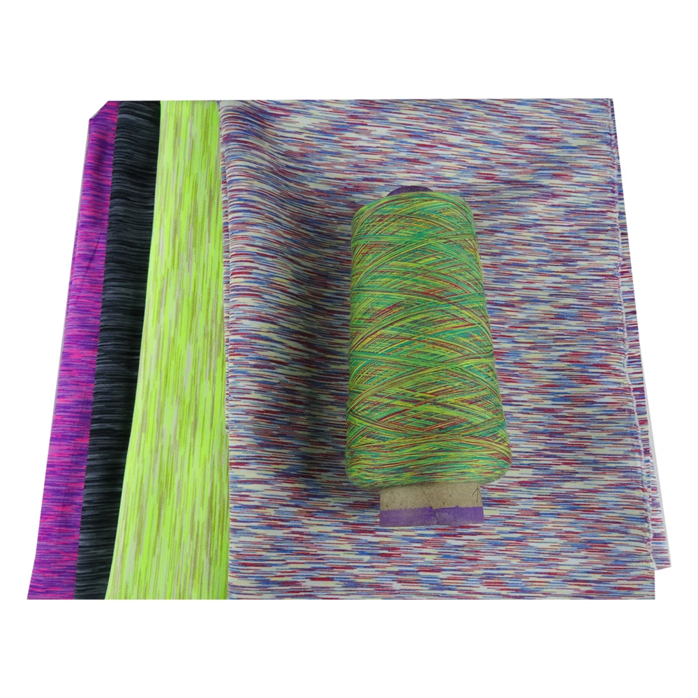 Wholesale 75D/72F polyester space dyed rainbow yarn for yoga garment