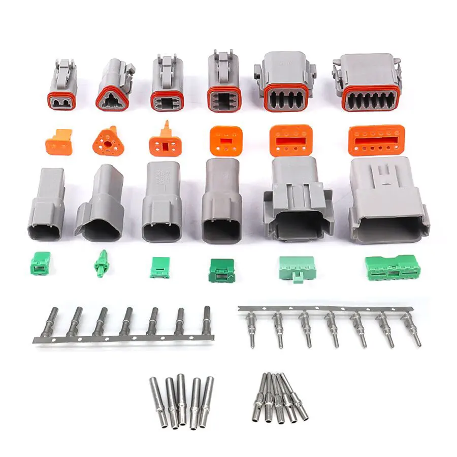 Custom auto connector 2 3 4 6 8 12 pin deustch dt automotive electrical wiring harness auto wire harness 2 pin connectors