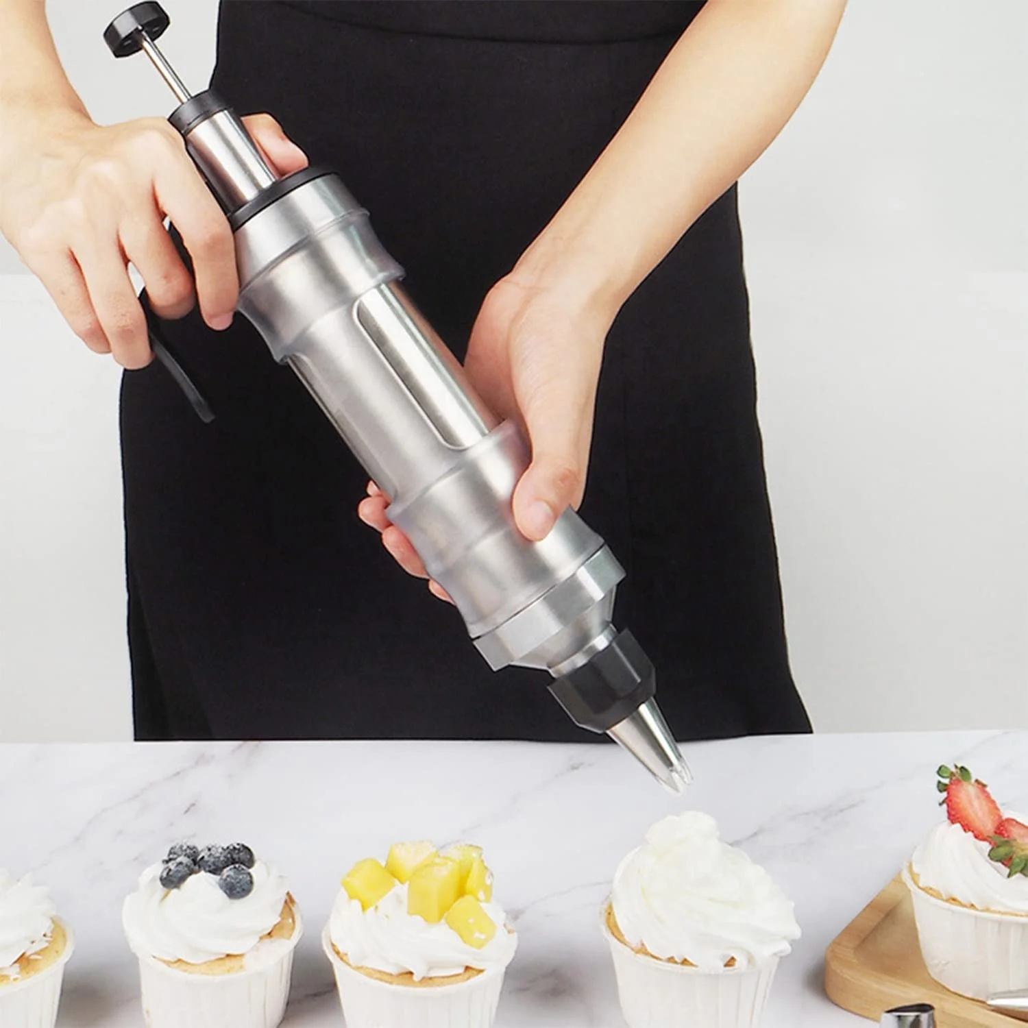 Dessert Decorator Pro Stainless Steel Cake Decorating Tool Dessert Decorating Syringe Set