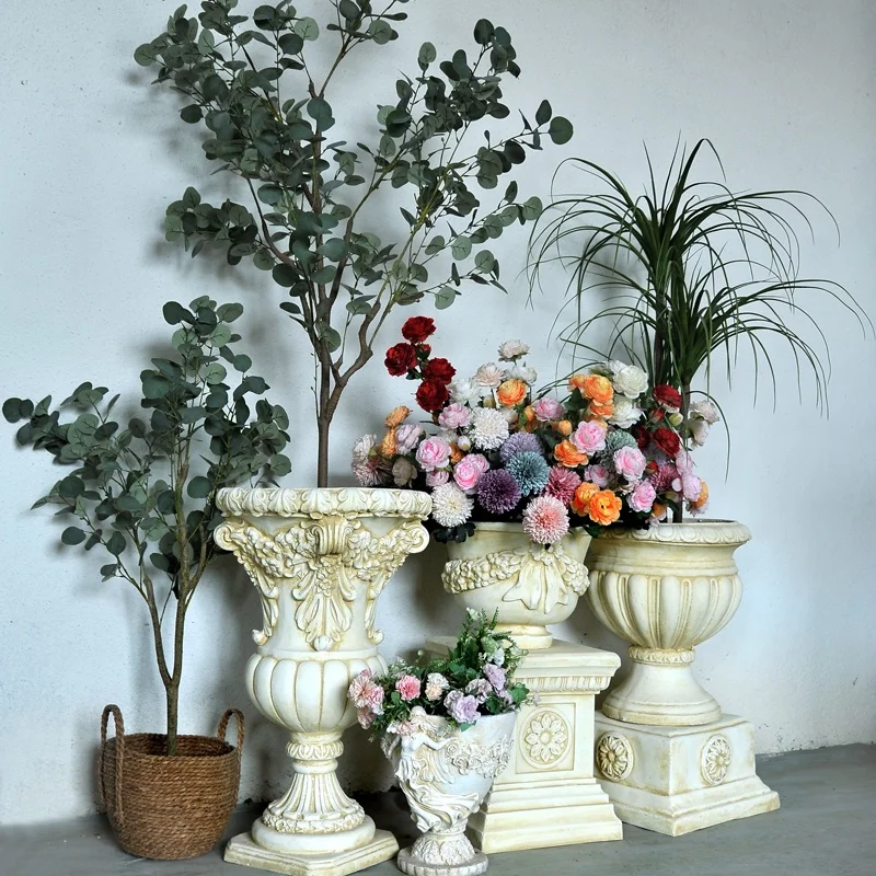 Concrete Flower Pot Molds Outdoor Decoration Super Large Commercial Concrete Planter Mold Fiberglass Molds for Cement Pots