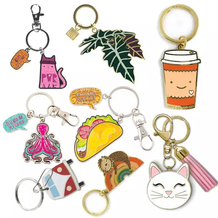 Keychain Preserced Flower Zinc Alloy Iron Personalized Small Keychain Metal Custom Personalized Soft Hard Enamel Keychains