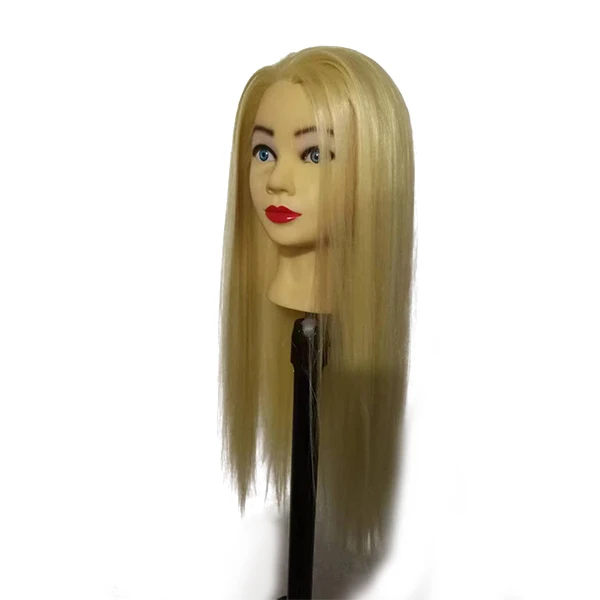 Cosmetology Synthetic Hair Curled Cutting Braids Practice Hairdressing Mannequin Dolls Styling Professional Barber Training Head