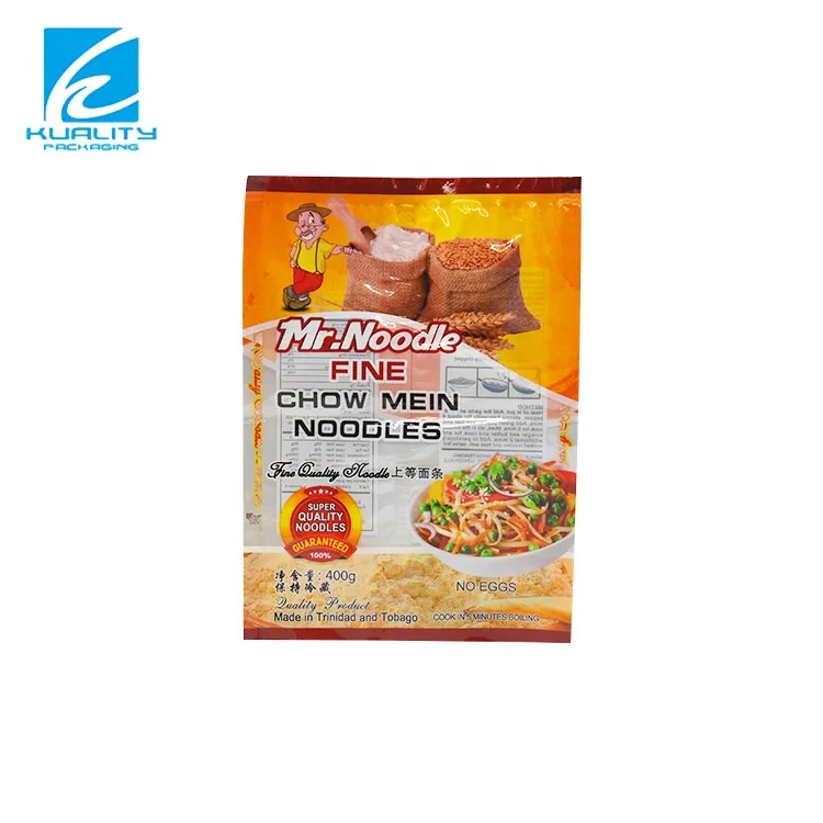 Food Grade Back Seal Plastic Noodle Pasta Macaroni Spaghetti Packaging Pouch Bag