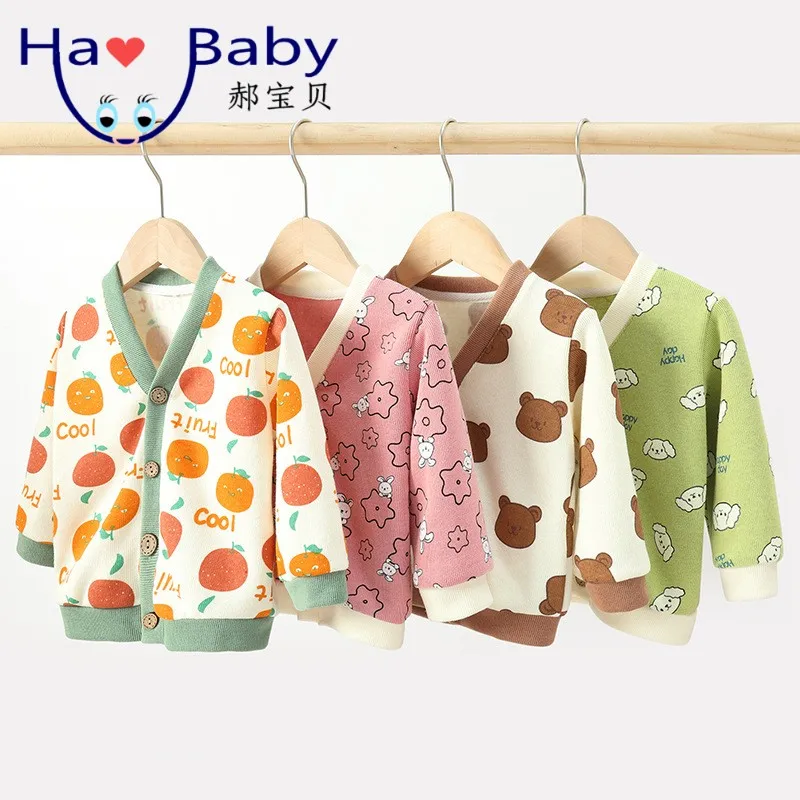 Hao Baby Clothing Casual 0-3 Year Old Coat Autumn Baby Knit Sweater Boys and Girls Baby Sweaters