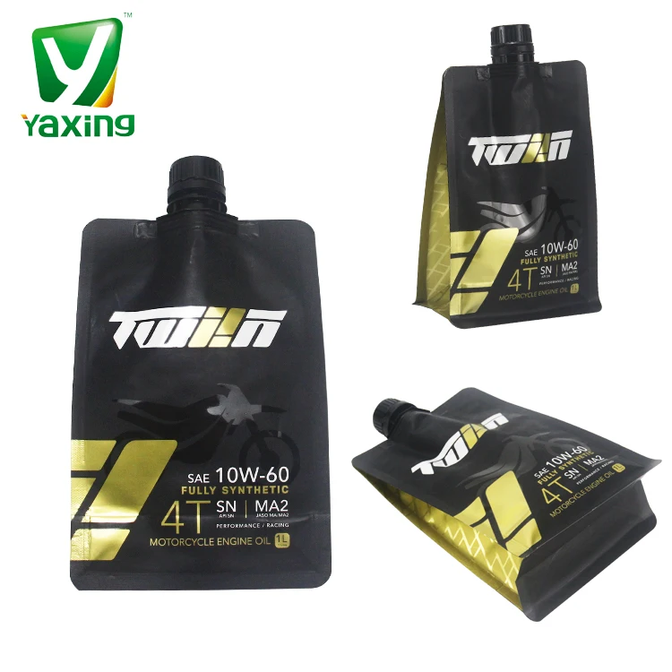 Hot selling custom factory wholesale environmentally friendly black printed car engine oil sealed odorless nozzle bag