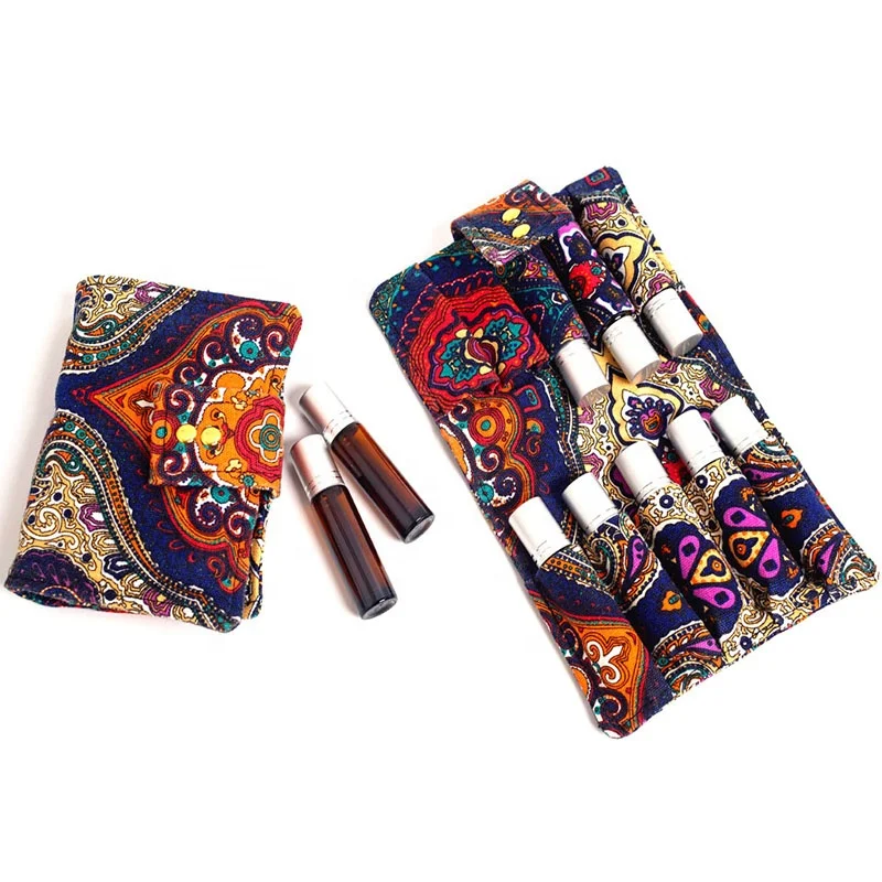 New Canvas 10-bottle Essential Oil perfume nail polish travel Pouch Storage organizer Bag