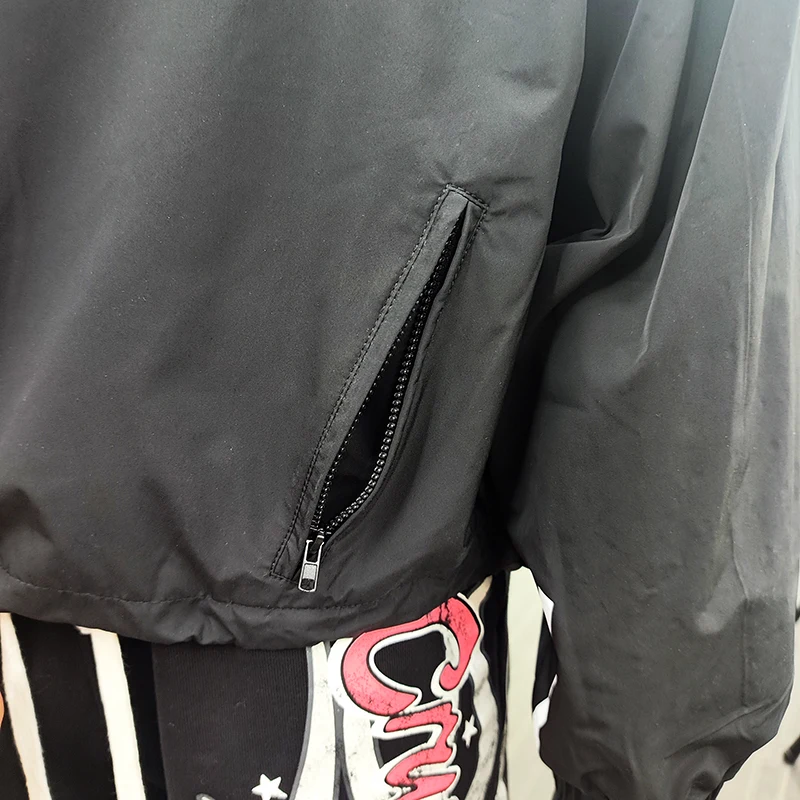 YSJY OEM ODM Streetwear Nylon Polyester Windbreaker Sporttswear Zipper Hoodie For Men