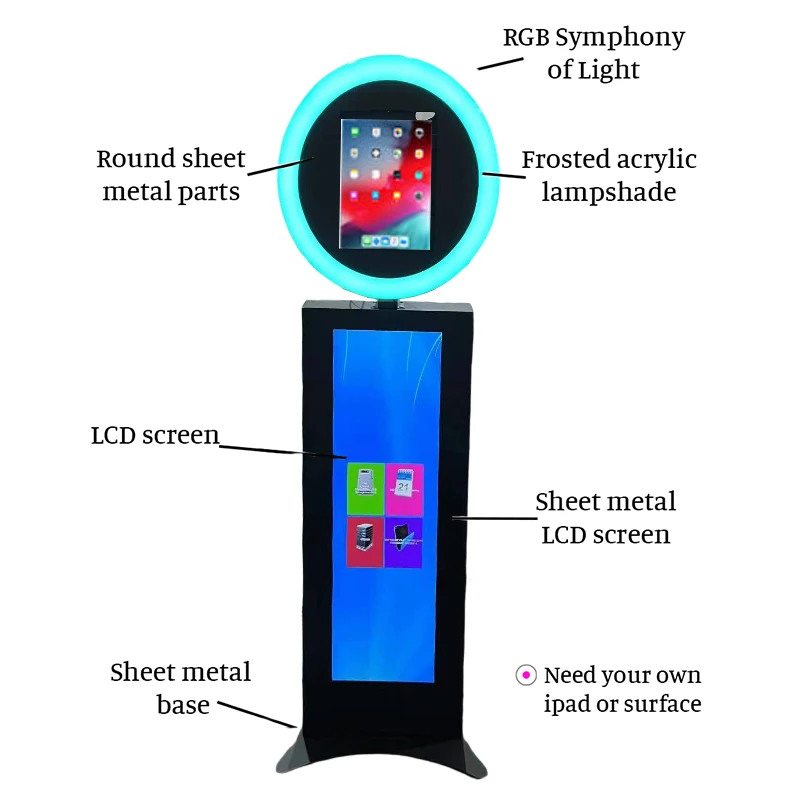 new style Ipad photo Booth with LCD screen for 9.7 10.2 10.5 10.9 11 12.9 inches ipad High Quality Portable Light Weight
