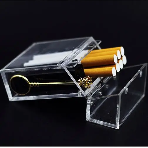 Spring Sign Clear Plastic Cigarettes Storage Box Acrylic Cigarettes Box