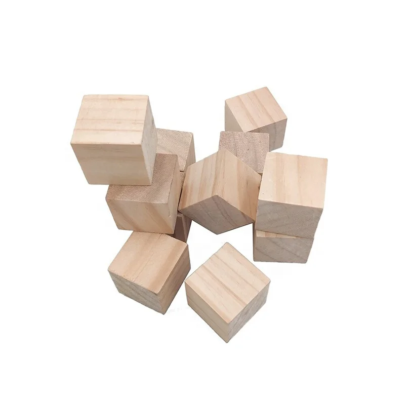 Unfinished Wooden Blocks Small Wood Cubes For Crafts And DIY Home Decor