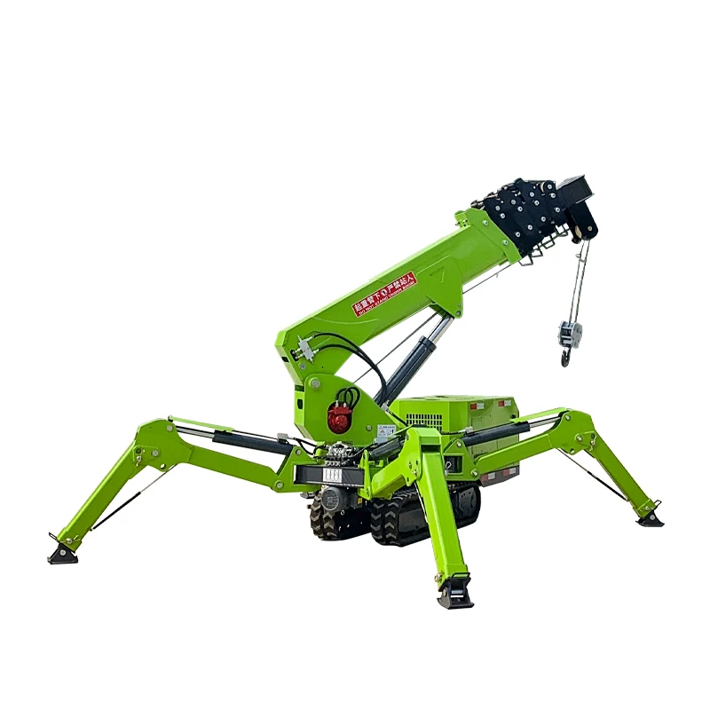 Smart Design Dual Use of Oil and Electricity Mobile Spider Crane with Long Arm Fly Jib 3 Ton Lifting Crane Mini Spider Crane
