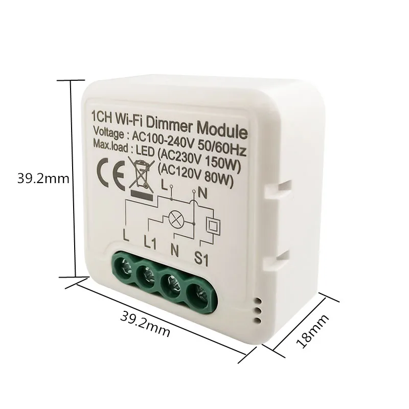 1 / 2 Gang Smart Light Switch DIY WiFi Dimmer Relay Module APP Remote Control 2 Way Smart Home Switch Support Smart Life/Tuya