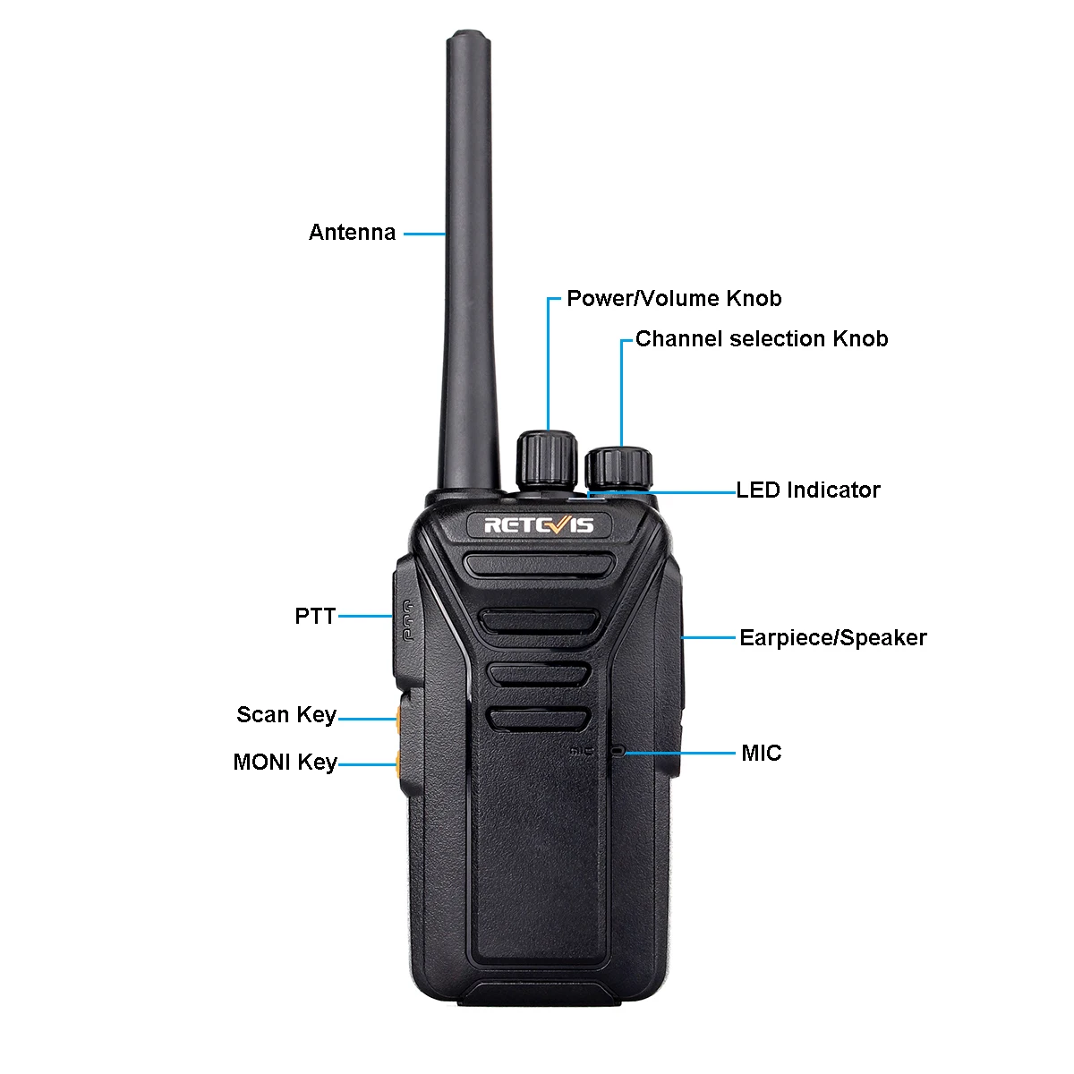 MURS Certificate license free 5 CH 2W Handheld two way radio transmitter Retevis RT27V