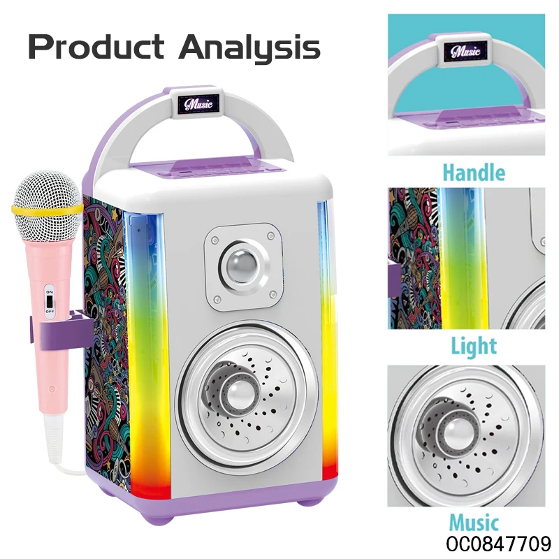 Wireless Portable Speaker with Microphone Electronics for Karaoke Toys Gifts