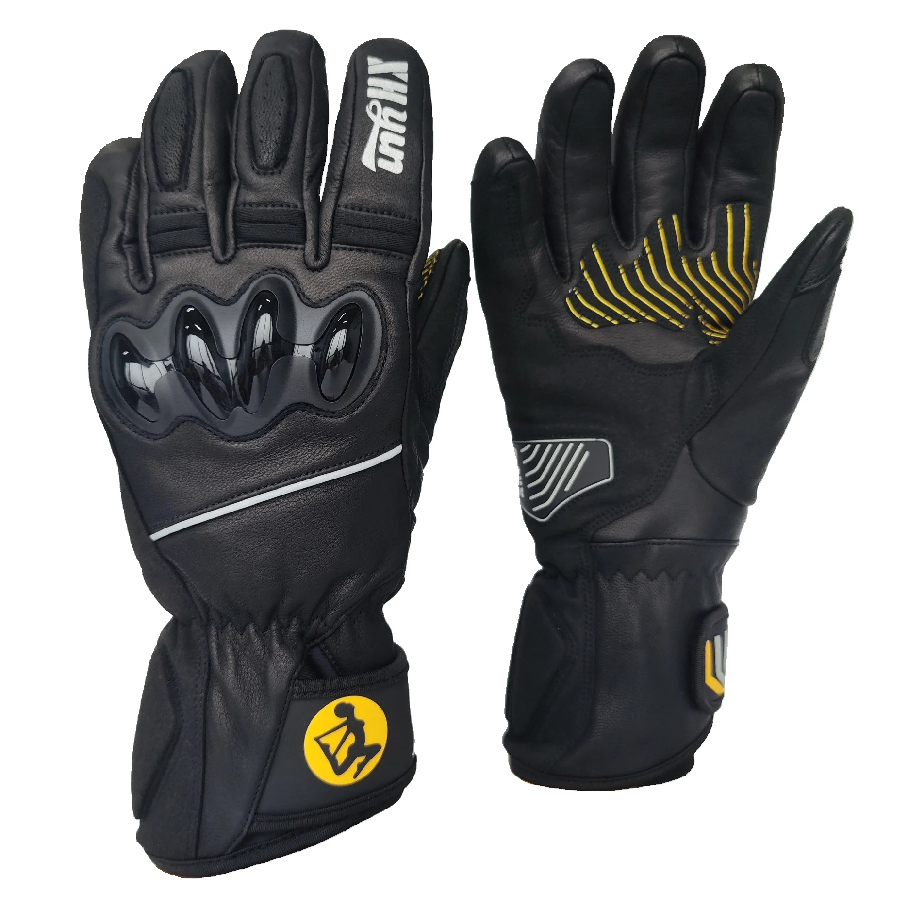 Новые пользовательские кожаные противоскользящие износостойкие ветрозащитные водонепроницаемые зимние мотоциклетные гоночные перчатки