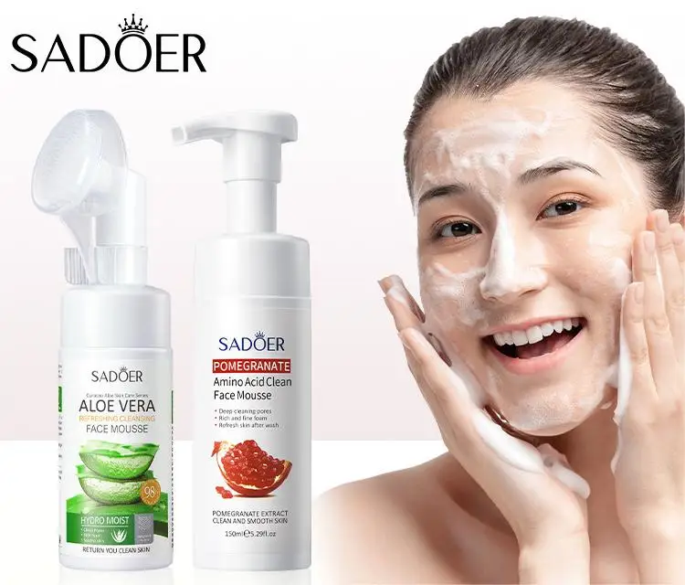 Facial care products pomegranate amino acid clean aloe vera face mousse face wash hydrating mousses & foams