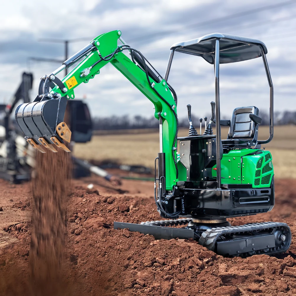 China 1 Ton 1.5 Ton Hydraulic Mini Excavator Machine 1500KG Small Digger EPA/EURO 5 Crawler Excavator Attachments For Sale