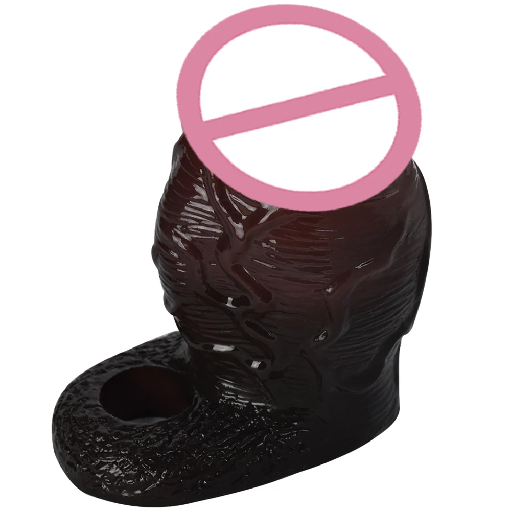 New Design Realistic Textured Cock Enlargement Sheath With Anti-off Ring Penis real Sleeve For Men Delayed Ejaculation Sex Toy