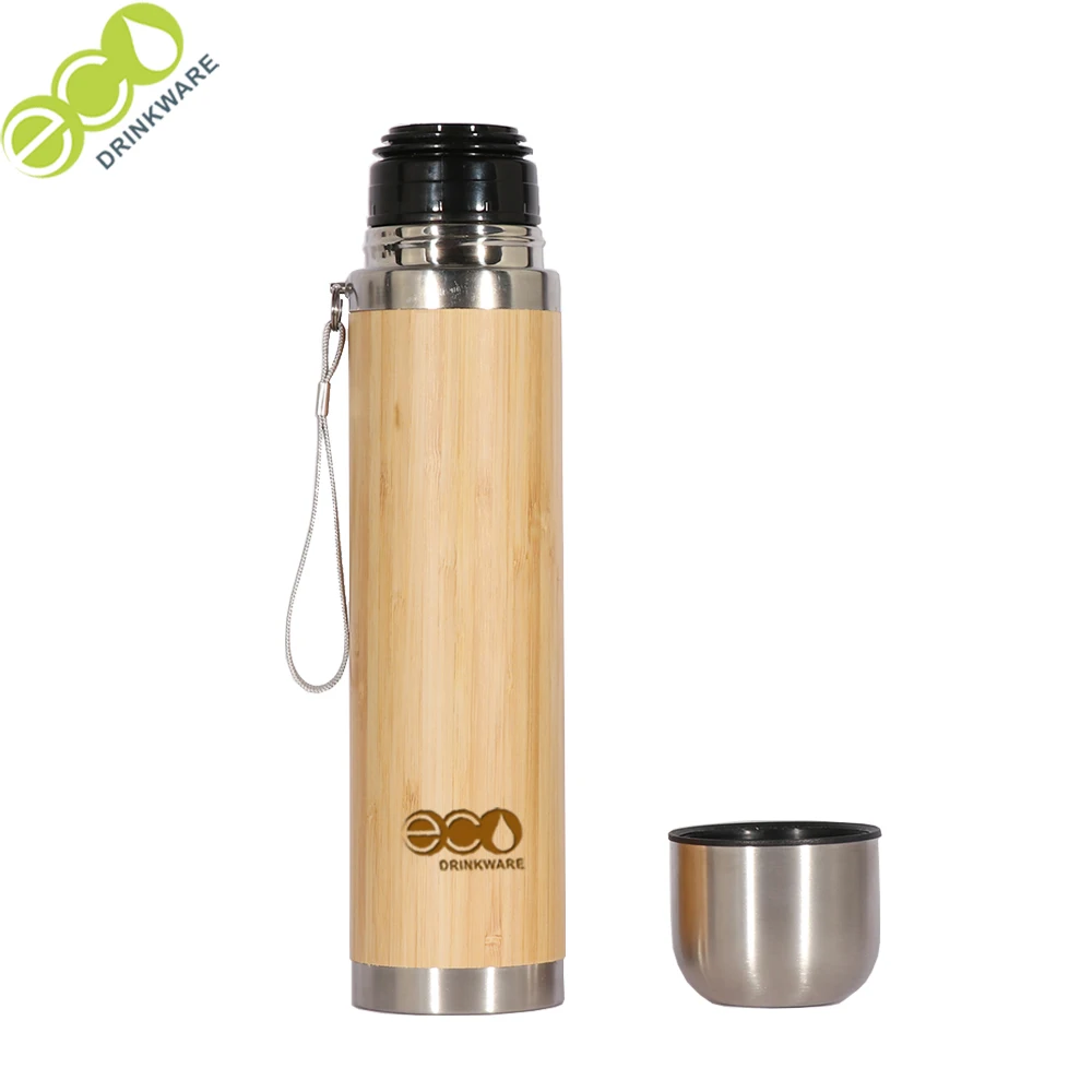 GB8085 450ML 2021 stocked  BPA free personalized bamboo laser logo thermo wood coffee cup with cap
