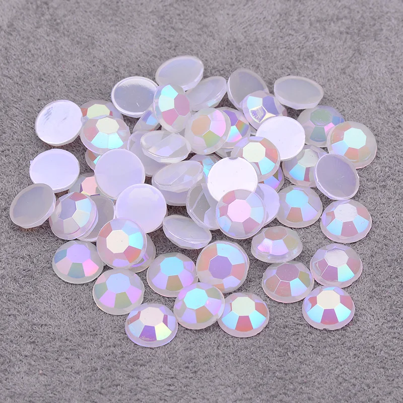 Wholesale 6 7 8 mm Jelly Rose AB Crystal Rhinestone Flat Back Round Crystal Stones Beads for Decoration