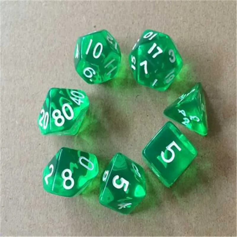 5Color lot Mixed Color D10 Ten Sided Gem Transparent Dice For RPG For DDG Set of 10 Dice Playing Games