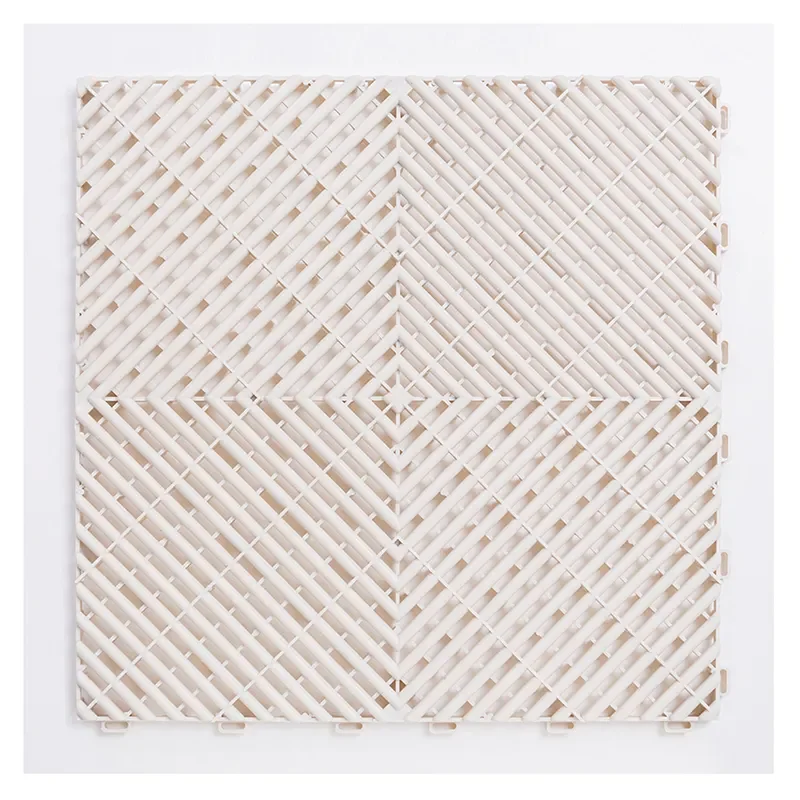 HanYin Pure White and Translucence Checkerboard Garage Floor for Car Vehicle Showcase