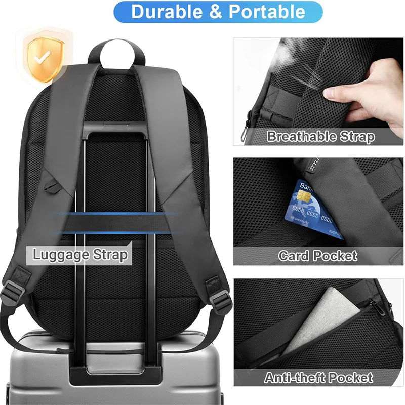 Waterproof Travel Laptop Backpacks with USB Charger Port  College Laptop Backpacks Gifts for Men Women