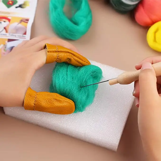 72 colors wool needle felt kit with tools, needle felting kit wool for animal toys , Felting Kits for Beginners