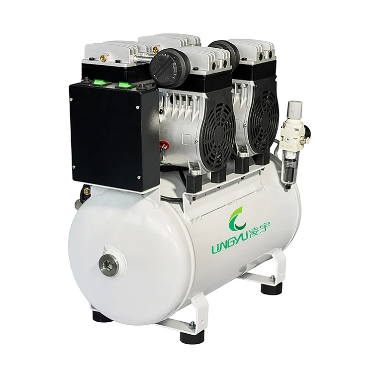 CE Approved Oil-Less Mute Air Compressor Oil Free Silent Medical Clinic Dental 2/65L Oilless Air Compressor Dental Unit
