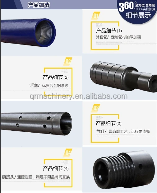 hydraulic hammer mining 4 inch high pressure DTH rock drill for Blast Hole Drill DTH Hammer