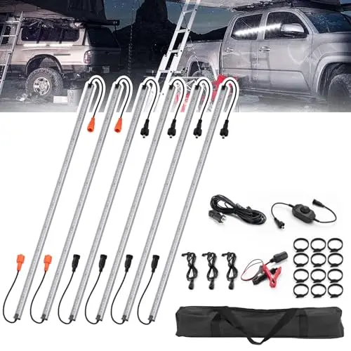 Aurora Dual Color Outdoor DC12V Waterproof LED Camping Strip Light Kit for RV Caravan Camper Tent Awning Lighting