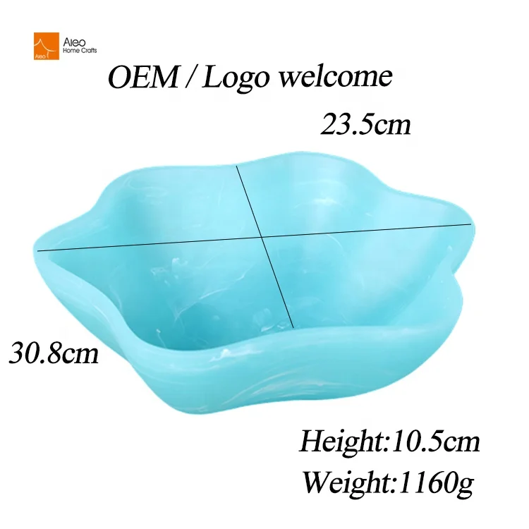 Handmade High Quality Swirl Resin Serving Bowls Food Safe Kitchen Storage Fruit Container Sustainable Salad Bowl Polyresin